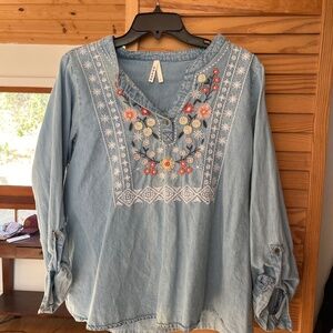 Roper denim blouse